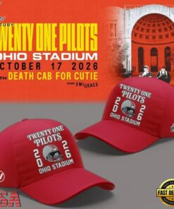 Twenty One Pilots x Ohio State Buckeyes Football 2026 Cap, Music Lover Baseball Cap Twenty One Pilots X Ohio State Buckeyes Football 2026 Cap