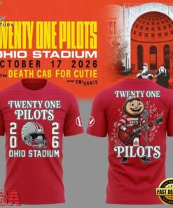 Twenty One Pilots x Ohio State Buckeyes Football 2026 T Shirt, Trending Music 3D Tee Twenty One Pilots X Ohio State Buckeyes Football 2026 T Shirt