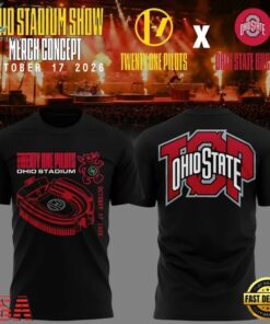 Twenty One Pilots x Ohio State Buckeyes Ohio Stadium 2026 3D Shirt, Trending Music 3D Tee Twenty One Pilots X Ohio State Buckeyes Ohio Stadium 2026 3D Shirt