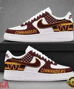 Washington Commanders NFL American Flag Football Team Limited Air Force 1 Shoes Sneakers, NFL Fan AF1 Shoes Washington Commanders Nfl American Flag Football Team Limited Air Force 1 Shoes Sneakers