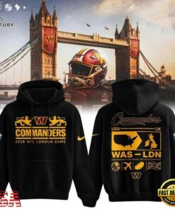 Washington Commanders NFL London Games 2026 Black Hoodie, Viral 3D Graphic Tee Washington Commanders Nfl London Games 2026 Black Hoodie