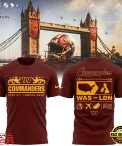 Washington Commanders NFL London Games 2026 New Design T Shirt, Viral 3D Graphic Tee Washington Commanders Nfl London Games 2026 New Design T Shirt