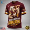 Washington Commanders NFL Popeye Bold Cartoon Athletes 3D T Shirt, Sports Fans 3D Shirt Washington Commanders Nfl Popeye Bold Cartoon Athletes 3D T Shirt