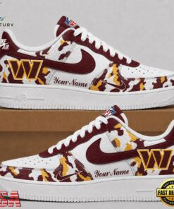 Washington Commanders NFL Team Camo Air Force 1 Shoes Sneakers, NFL Fan AF1 Shoes Washington Commanders Nfl Team Camo Air Force 1 Shoes Sneakers