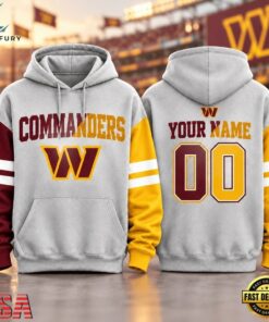 Washington Commanders NFL Two Tone Colorblock Varsity Hoodie, Sports Fans 3D Shirt Washington Commanders Nfl Two Tone Colorblock Varsity Hoodie