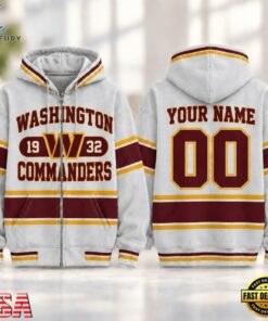 Washington Commanders NFL Varsity Stripe Zip Hoodie, Sports Fans 3D Shirt Washington Commanders Nfl Varsity Stripe Zip Hoodie