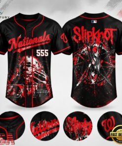 Washington Nationals x Slipknot Stadium Tour 2027 Limited Edition Baseball Jersey, Music Artist Baseball Jersey Washington Nationals X Slipknot Stadium Tour 2027 Limited Edition Baseball Jersey