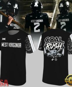 West Virginia Mountaineers Football Coal Rush Uniform Exclusive T Shirt, Viral 3D Graphic Tee West Virginia Mountaineers Football Coal Rush Uniform Exclusive T Shirt