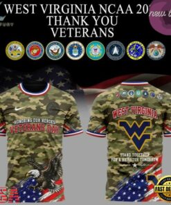 West Virginia Mountaineers Veterans Day 2026 T Shirt, Viral 3D Graphic Tee West Virginia Mountaineers Veterans Day 2026 T Shirt