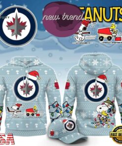 Winnipeg Jets x Peanuts 2026 Christmas Limited Edition Hoodie, Viral 3D Graphic Tee Winnipeg Jets X Peanuts 2026 Christmas Limited Edition Hoodie