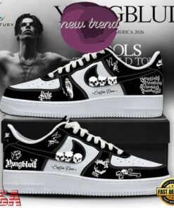 YUNGBLUD Idols World Tour 2026 Custom Name Black Air Force 1 Shoes Sneakers, Music Lover AF1 Shoes Yungblud Idols World Tour 2026 Custom Name Black Air Force 1 Shoes Sneakers