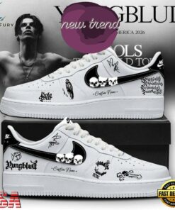 YUNGBLUD Idols World Tour 2026 Custom Name White Air Force 1 Shoes Sneakers, Music Lover AF1 Shoes Yungblud Idols World Tour 2026 Custom Name White Air Force 1 Shoes Sneakers