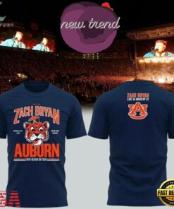 Zach Bryan x Auburn Tigers With Heaven On Tour 2026 Navy T Shirt, Trending Music 3D Tee Zach Bryan X Auburn Tigers With Heaven ON Tour 2026 Navy T Shirt