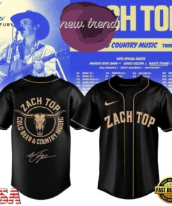 Zach Top Cold Beer & Country Music Tour 2026 Baseball Jersey, Music Artist Baseball Jersey Zach Top Cold Beer Country Music Tour 2026 Baseball Jersey
